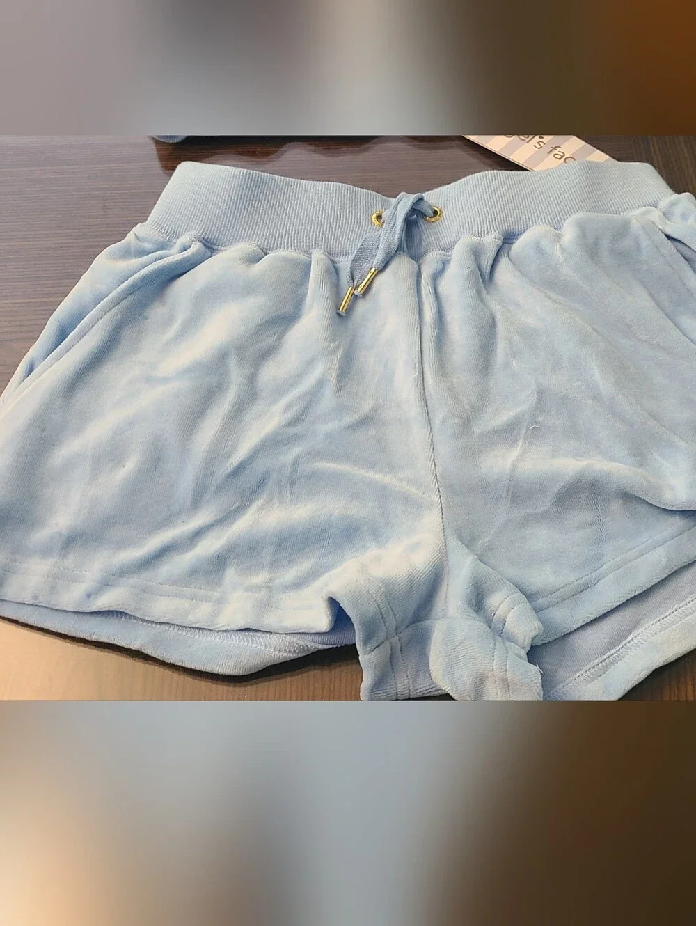 Light Blue Velour Lounge Shorts